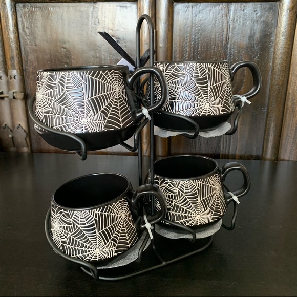 Spider Webs Halloween Mug Stack with Stand - Coco & Lola - Picture 10 of 15